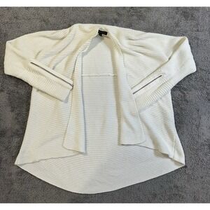 Banana Republic White & Gray Cardigan Womens M Pockets Sweater Open Front Lot-2